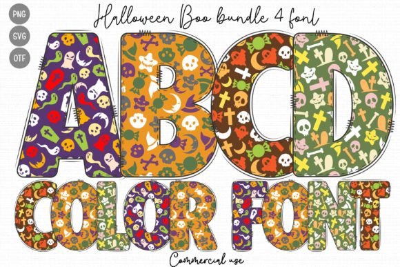 Halloween Boo: A Detailed Colored Font for Creative Projects