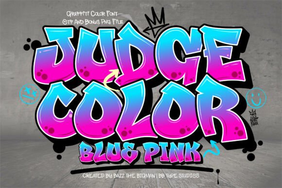Judge Color Blue Pink: A Graffiti Font for Bold Creators
