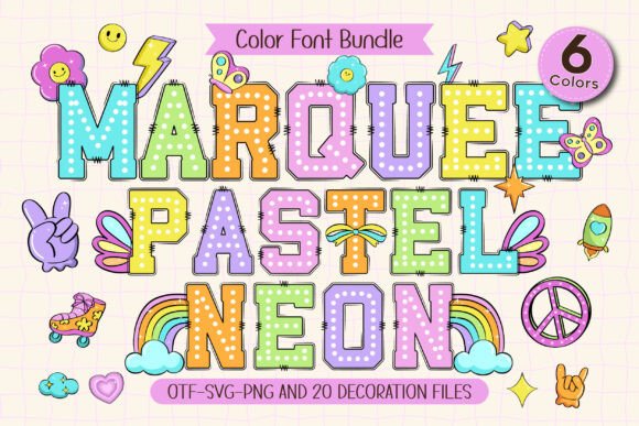 Marquee Pastel Neon: A Playful Font for Vibrant Projects