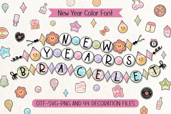 New Years Bracelet: The Festive Color Font That Celebrates