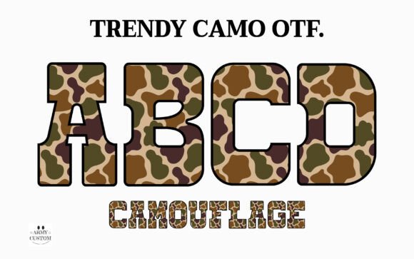 Trendy Camo: Where Military Chic Meets Modern Typography