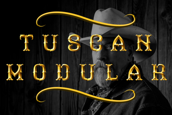 Tuscan Modular: A Golden Etched Typeface for Timeless Branding