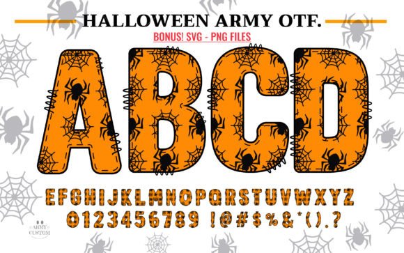 Unleash Spooky Charm with Halloween Army Spider Font