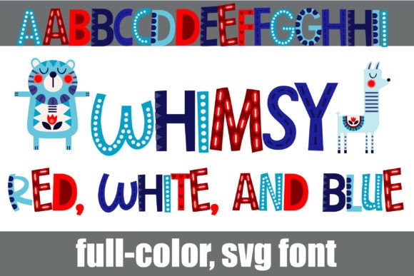 Whimsy Red, White, and Blue: A Folk Art Font for Storybook Charm
